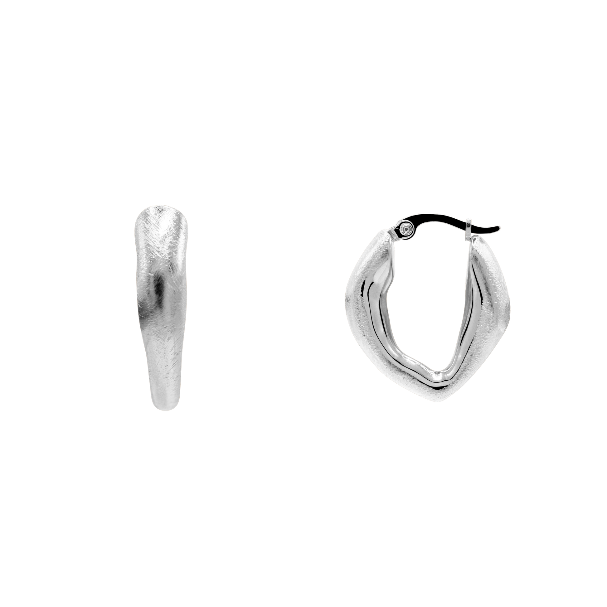 Ohrringe Damen Edelstahl Ismera in Silber als Creolen - Produktbild
