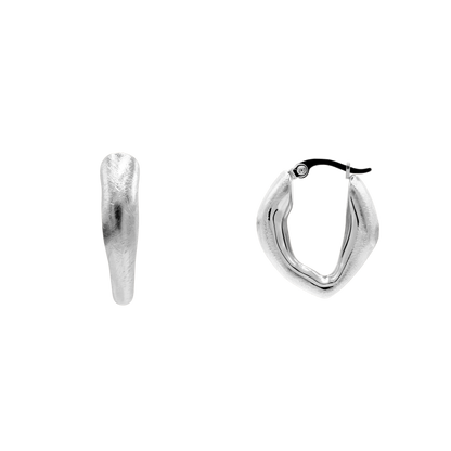 Ohrringe Damen Edelstahl Ismera in Silber als Creolen - Produktbild