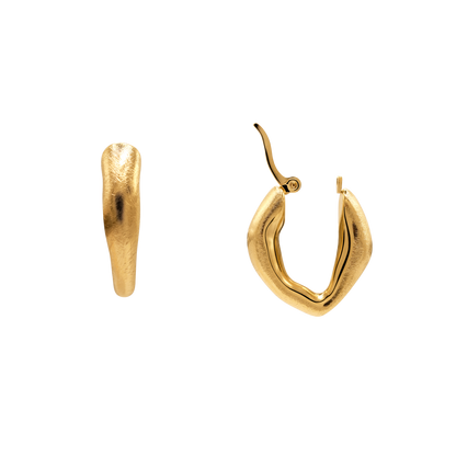 Ohrringe Damen Edelstahl Ismera in Gold als Creolen - gestylt kombiniert