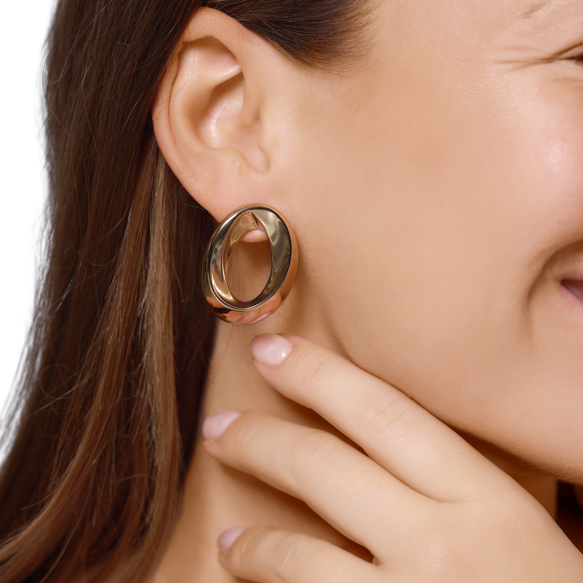 Ohrringe Damen Edelstahl Lunara in Gold - Detailansicht