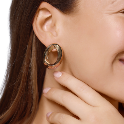 Ohrringe Damen Edelstahl Lunara in Gold - Detailansicht