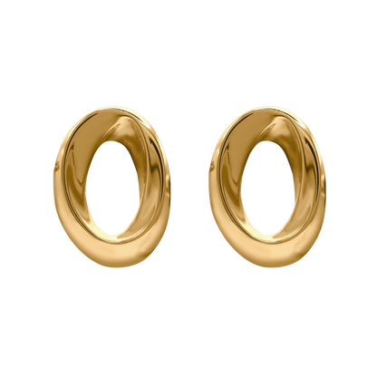 Ohrringe Damen Edelstahl Lunara in Gold - Steckverschluss im Detail