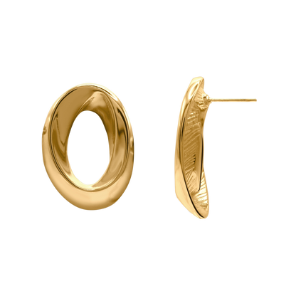 Ohrringe Damen Edelstahl Lunara in Gold - gestylt kombiniert