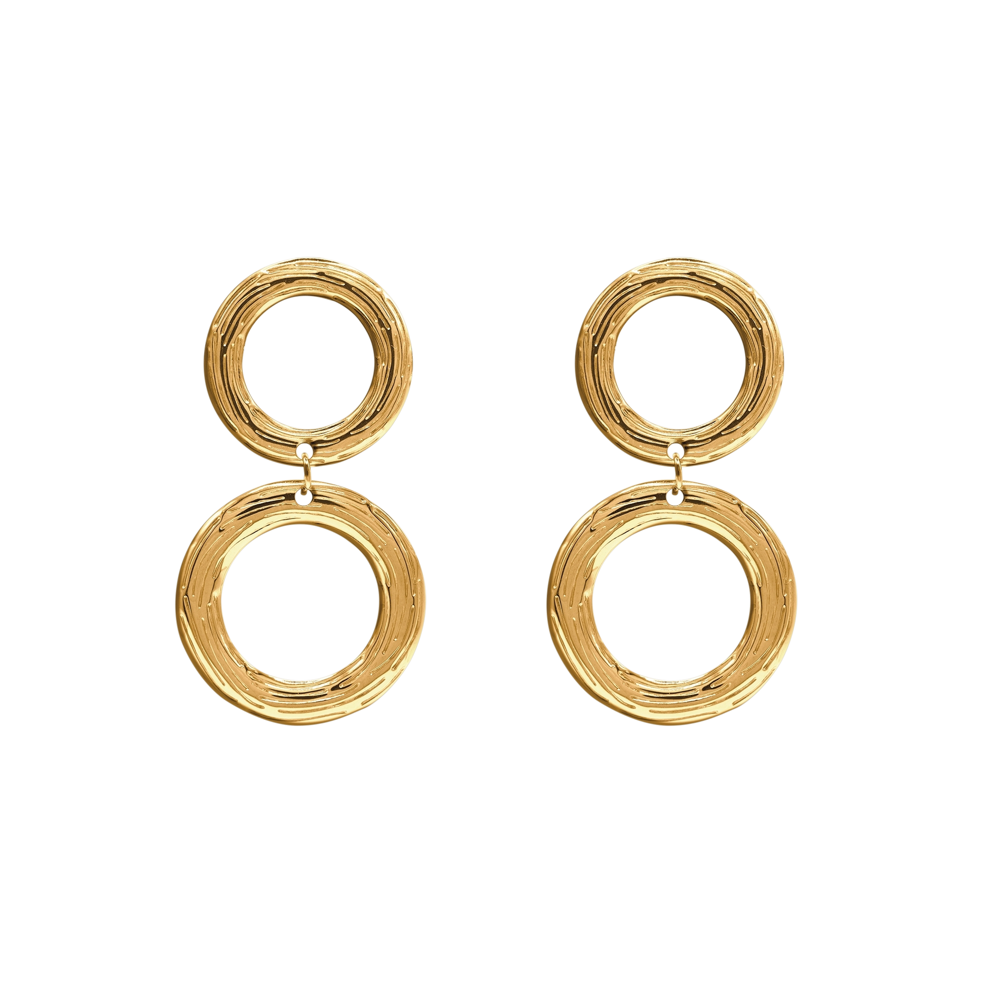 Ohrringe Damen Edelstahl Inessa in Gold - Steckverschluss im Detail