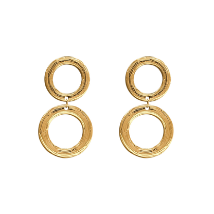 Ohrringe Damen Edelstahl Inessa in Gold - Steckverschluss im Detail
