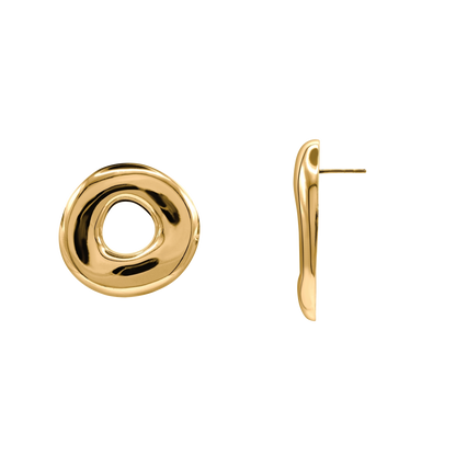 Ohrringe Damen Edelstahl Isadora Gold gestylt zum Outfit