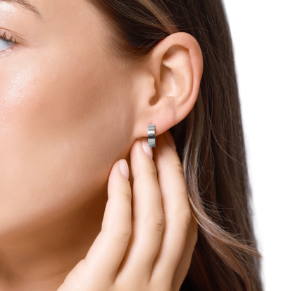 Ohrringe Damen Edelstahl Elisabetta in Silber – Detailansicht