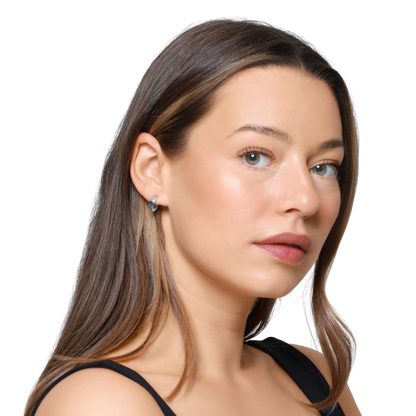 Ohrringe Damen Edelstahl Elisabetta in Silber – getragen