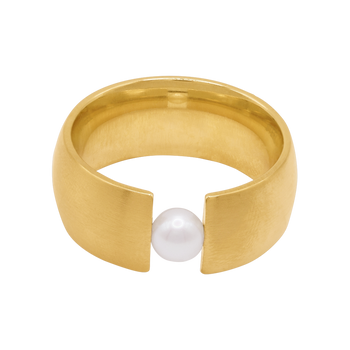 Damenring Globus Perle weiß