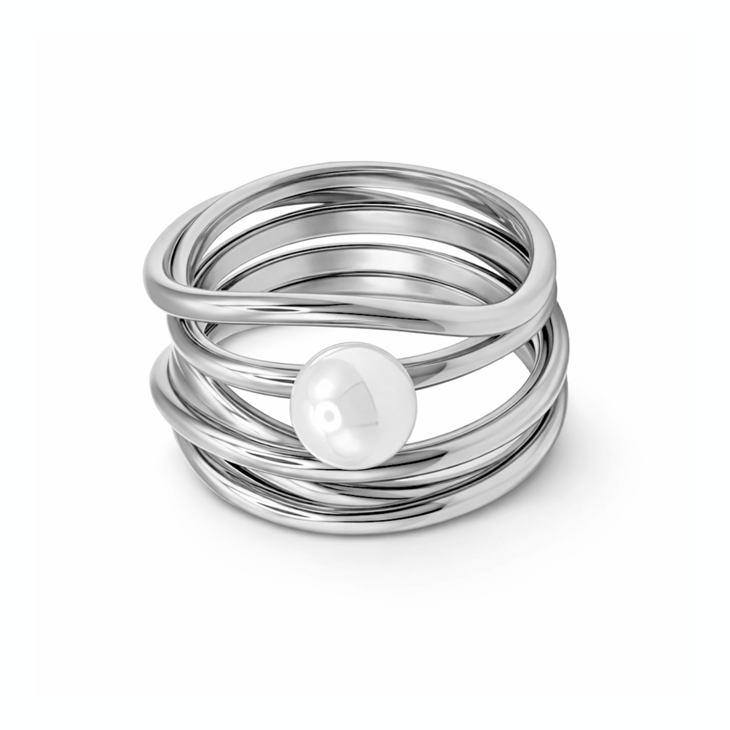 Damenring Serpens gold mit Perle weiß