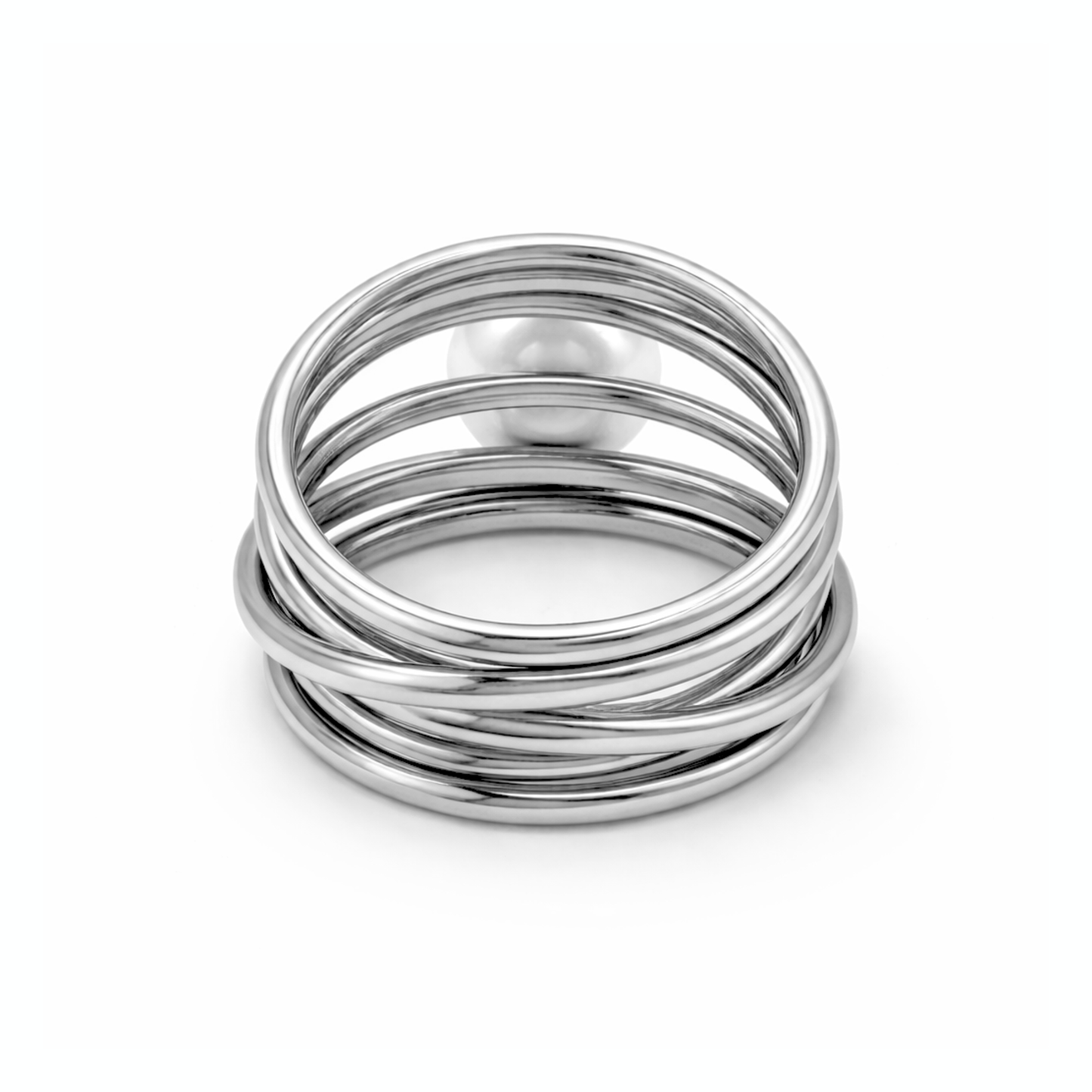 Damenring Serpens gold mit Perle weiß