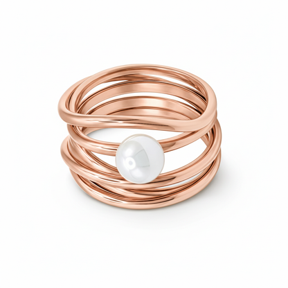 Damenring Serpens gold mit Perle weiß