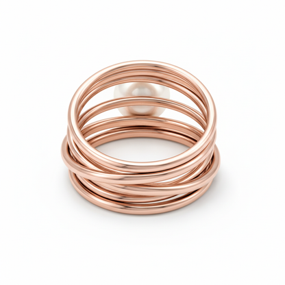 Damenring Serpens gold mit Perle weiß