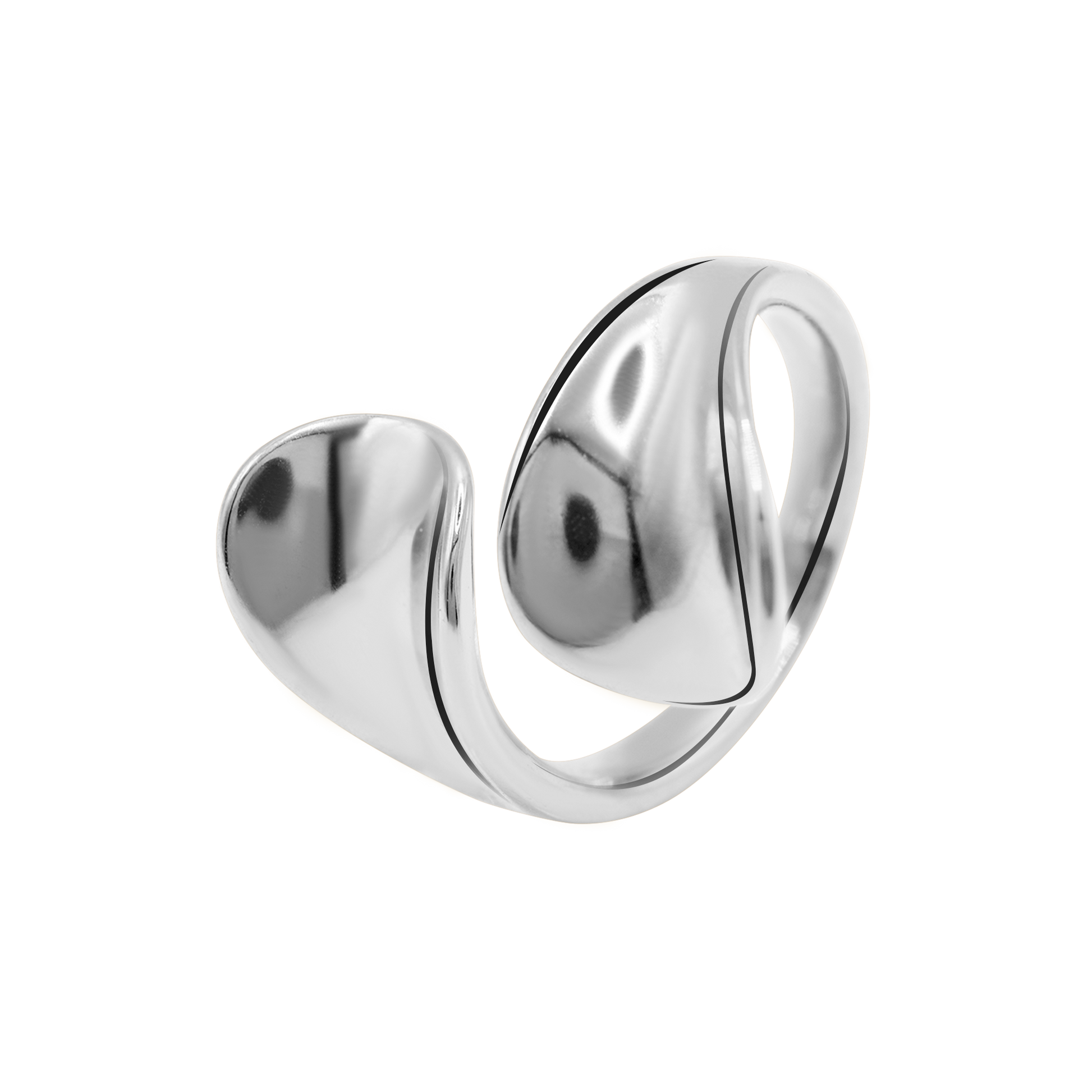 Ring Damen Edelstahl Nelea Silber Detail der polierten Oberflaeche