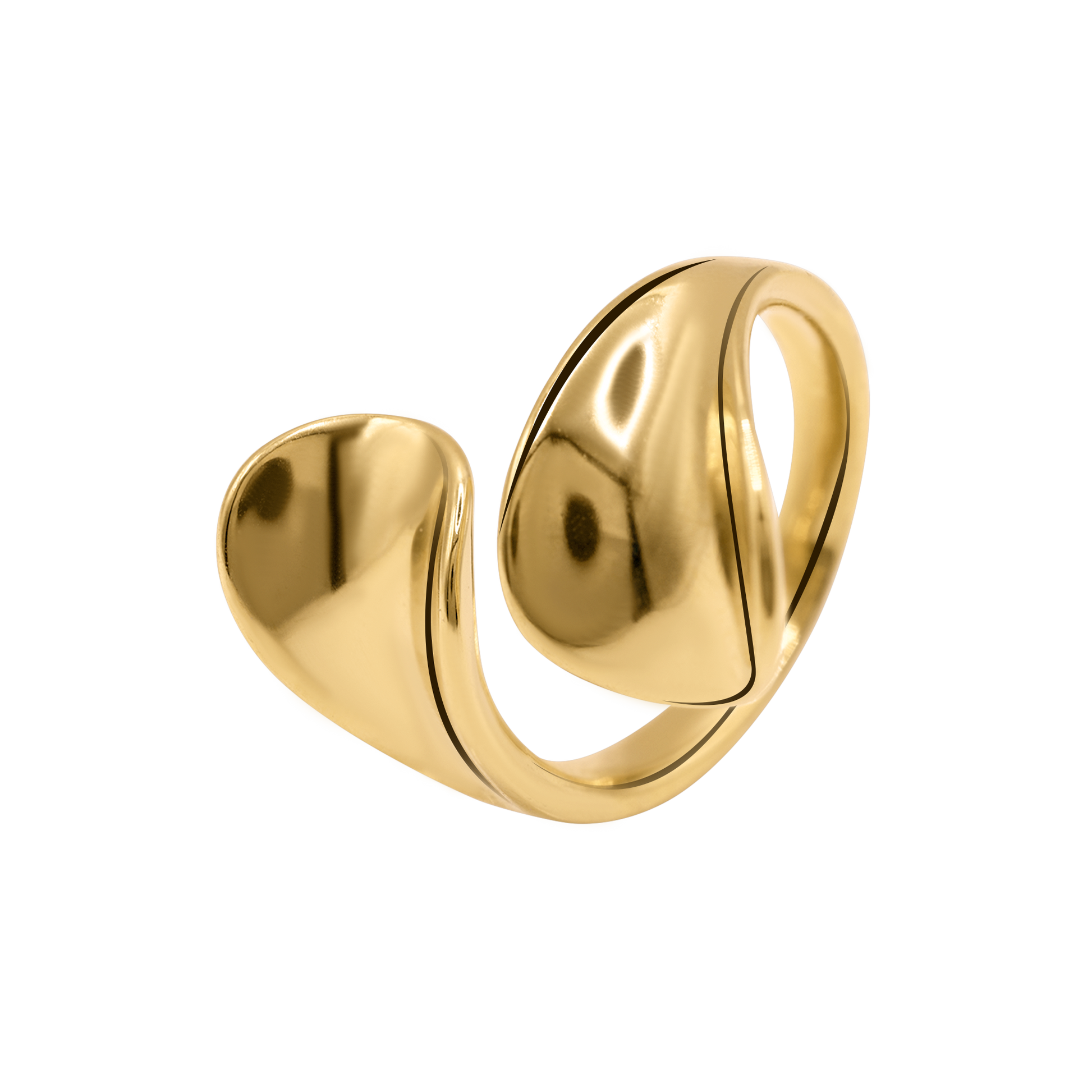 Ring Damen Edelstahl Nelea Gold Detail der polierten Oberflaeche