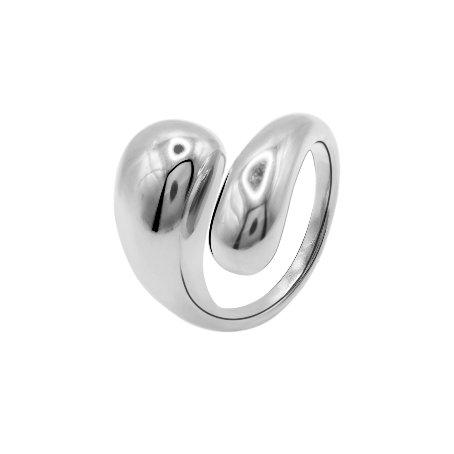 Ring Damen Edelstahl Elani Silber Detail der polierten Oberflaeche