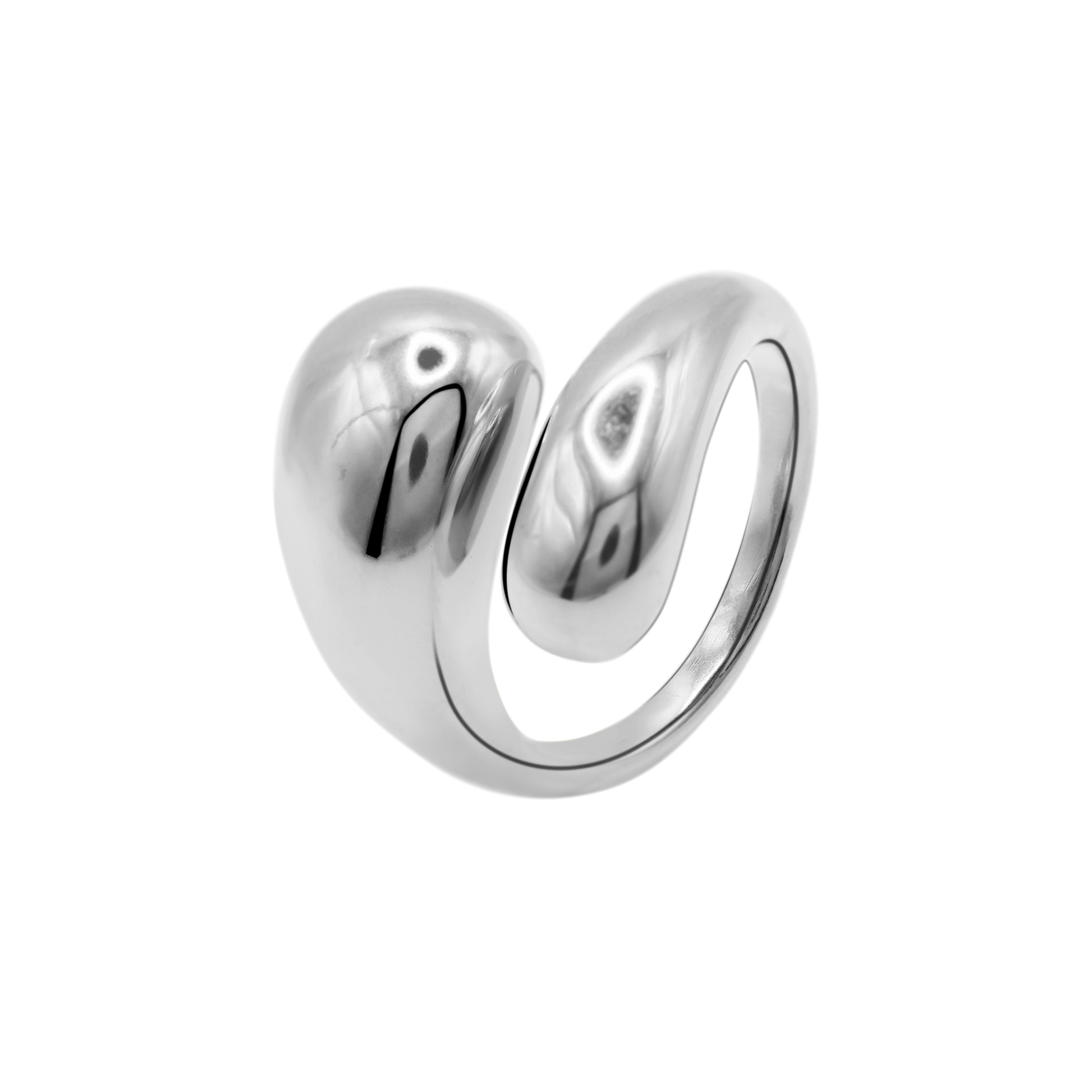 Ring Damen Edelstahl Elani Silber Detail der polierten Oberflaeche