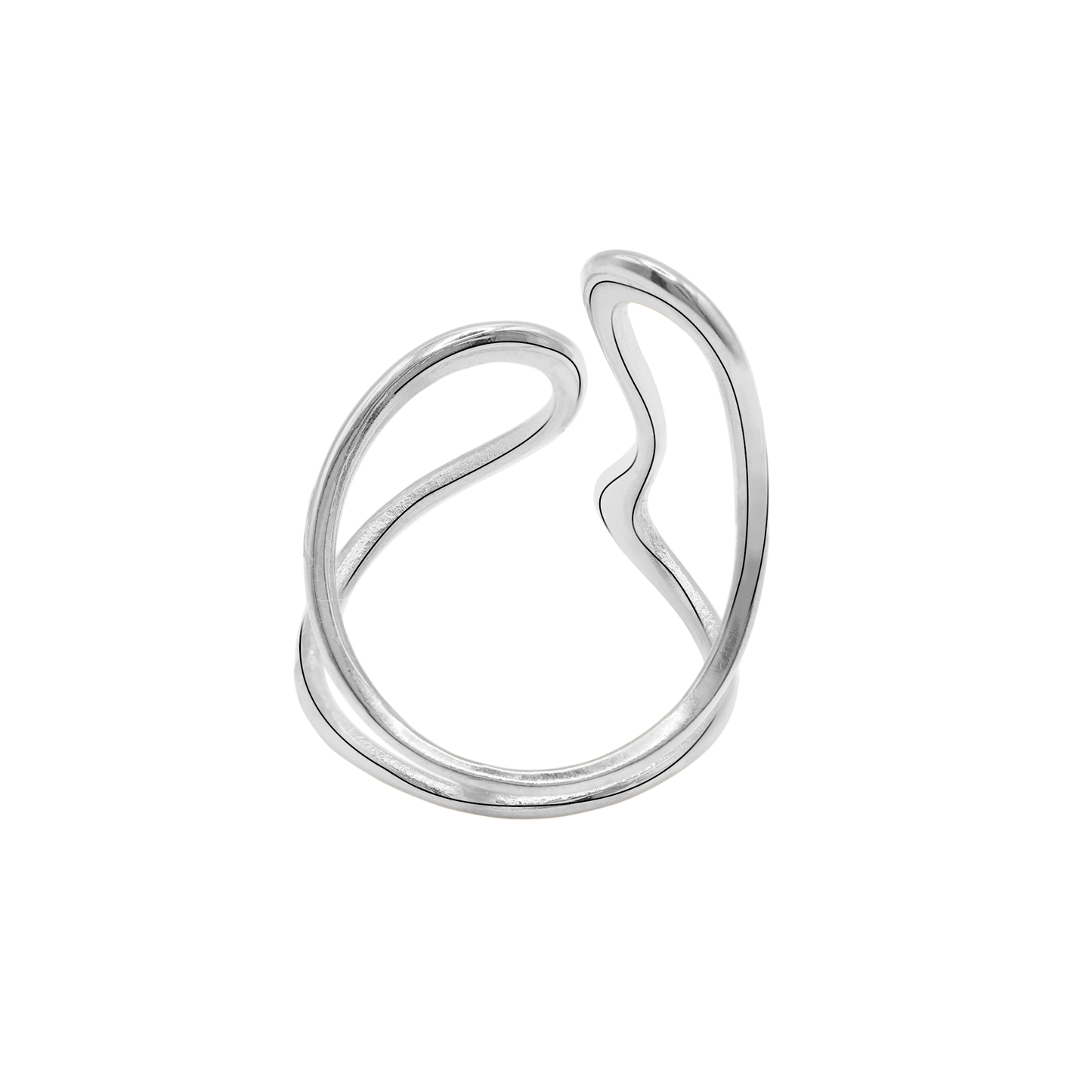 Ring Damen Edelstahl Enola Silber gestylt zum Outfit