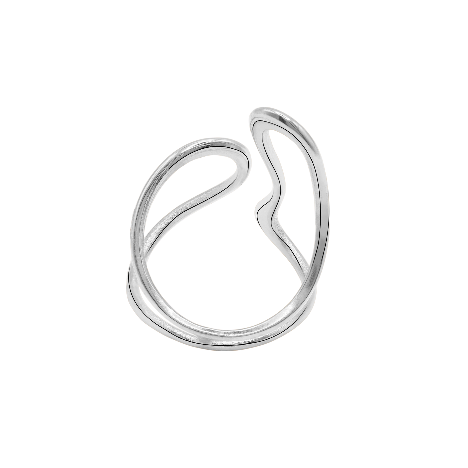 Ring Damen Edelstahl Enola Silber gestylt zum Outfit