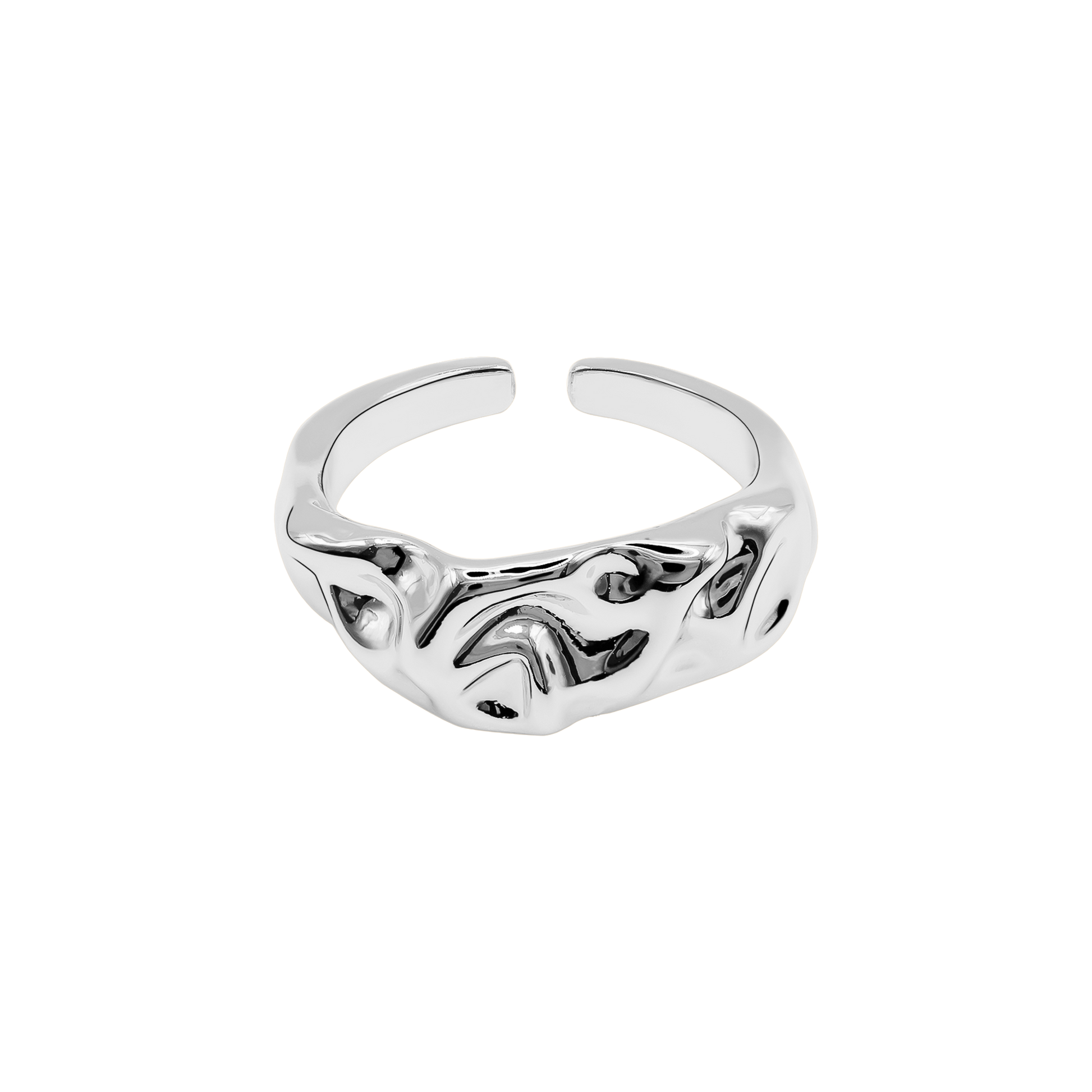 Ring Damen Edelstahl Celeste in Silber - offener Wellenring von Heideman