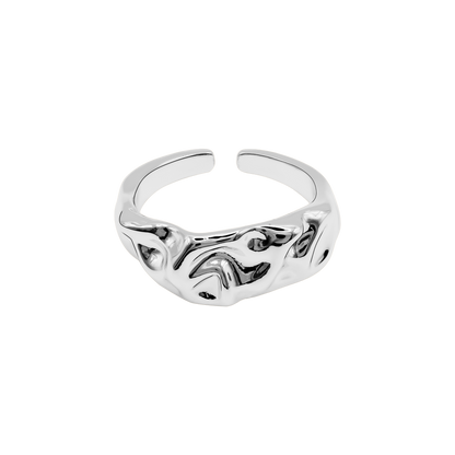 Ring Damen Edelstahl Celeste in Silber - offener Wellenring von Heideman