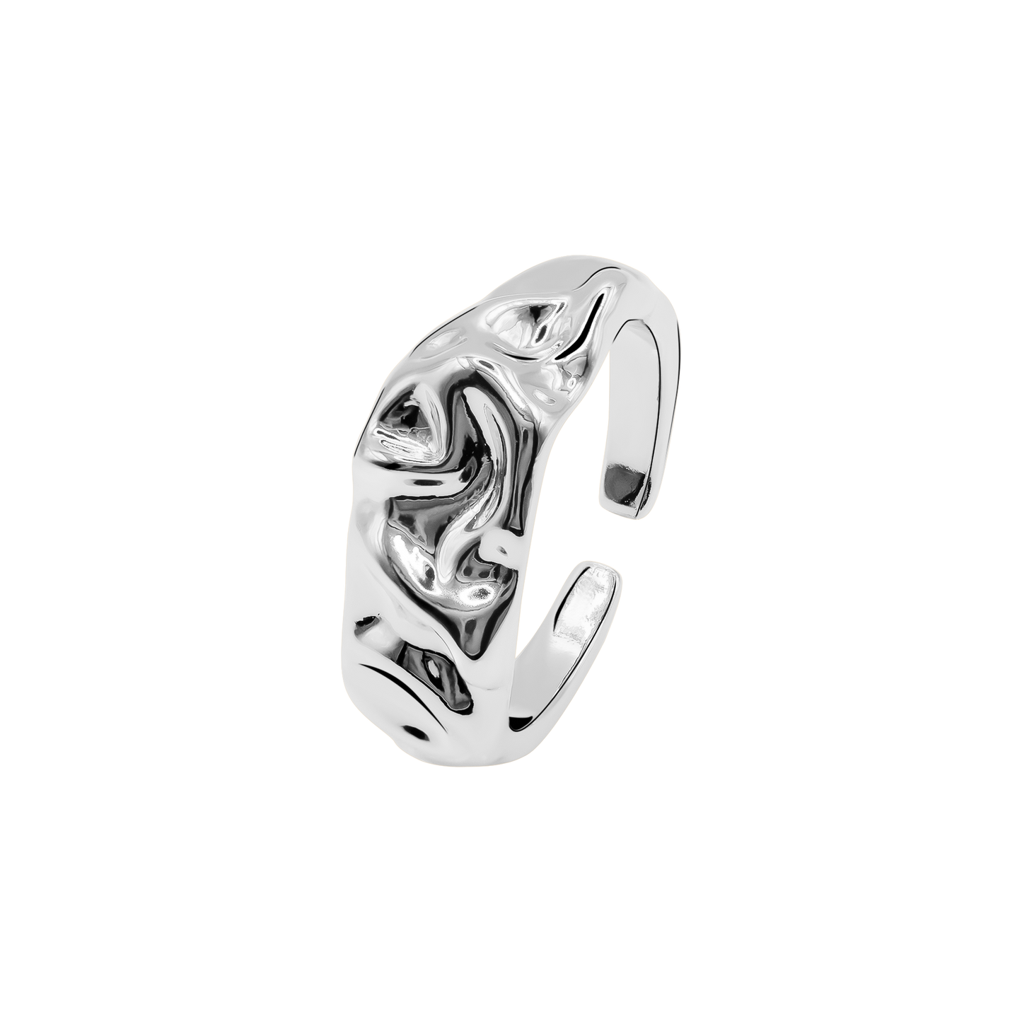 Ring Damen Edelstahl Celeste Silber - Detail der offenen Form