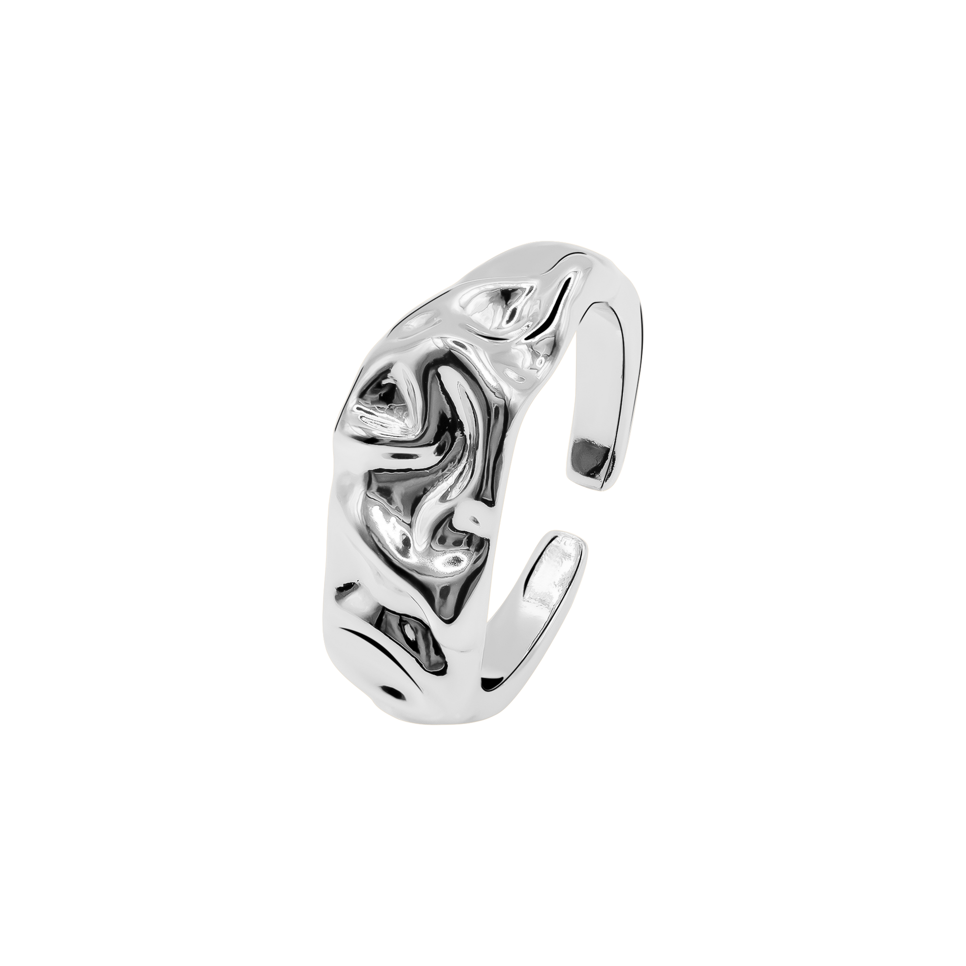 Ring Damen Edelstahl Celeste Silber - Detail der offenen Form