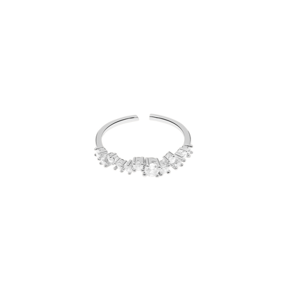 Ring Damen Edelstahl Ottavia in Silber mit weißen Steinen - Produktansicht