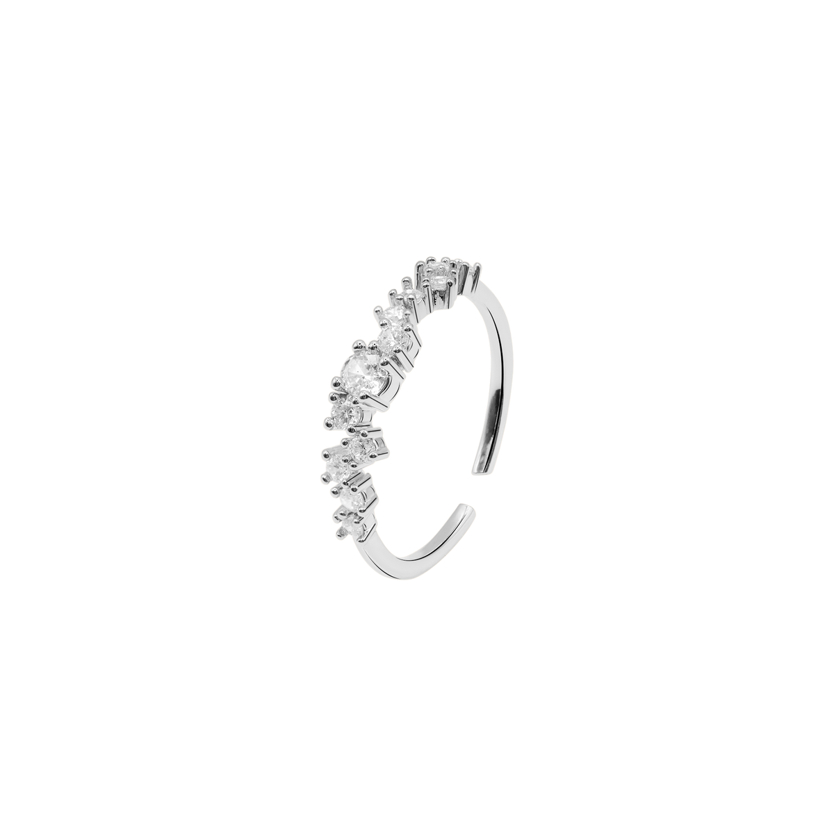 Ring Damen Edelstahl Ottavia in Silber - offene Form im Detail