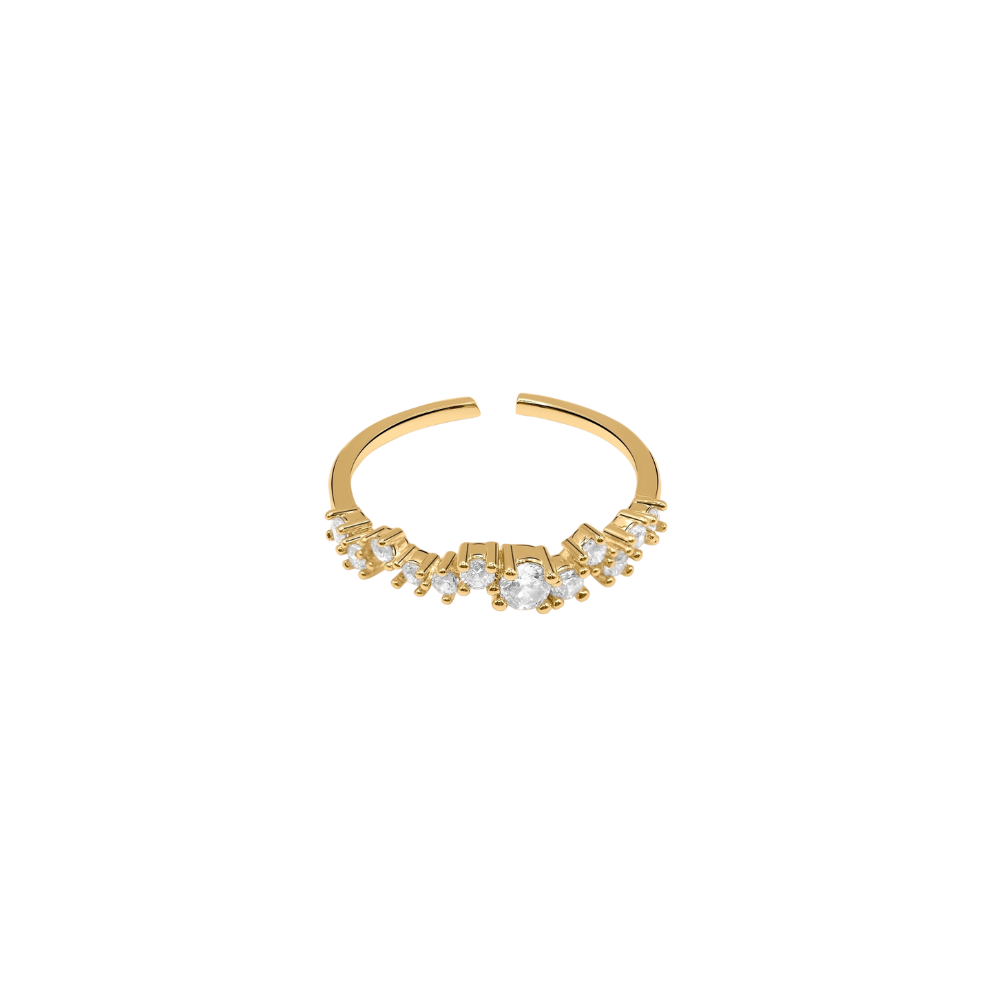 Ring Damen Edelstahl Ottavia in Gold mit weißen Steinen - Produktansicht