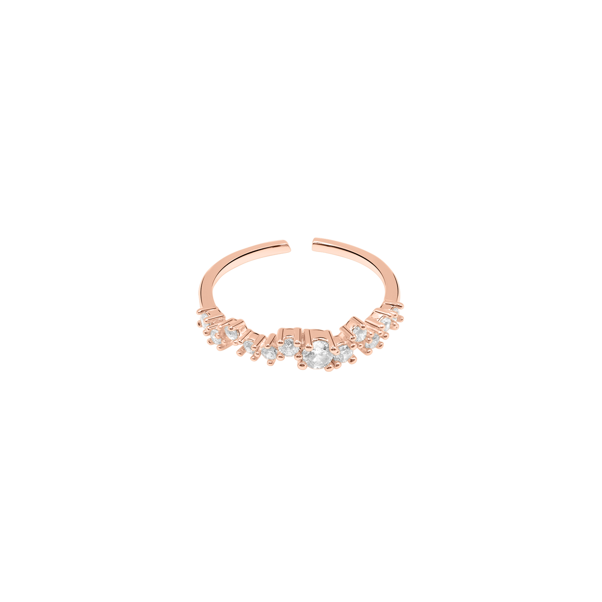 Ring Damen Edelstahl Ottavia in Rosé mit weißen Steinen - Produktansicht