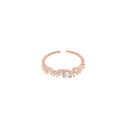 Ring Damen Edelstahl Ottavia in Rosé mit weißen Steinen - Produktansicht