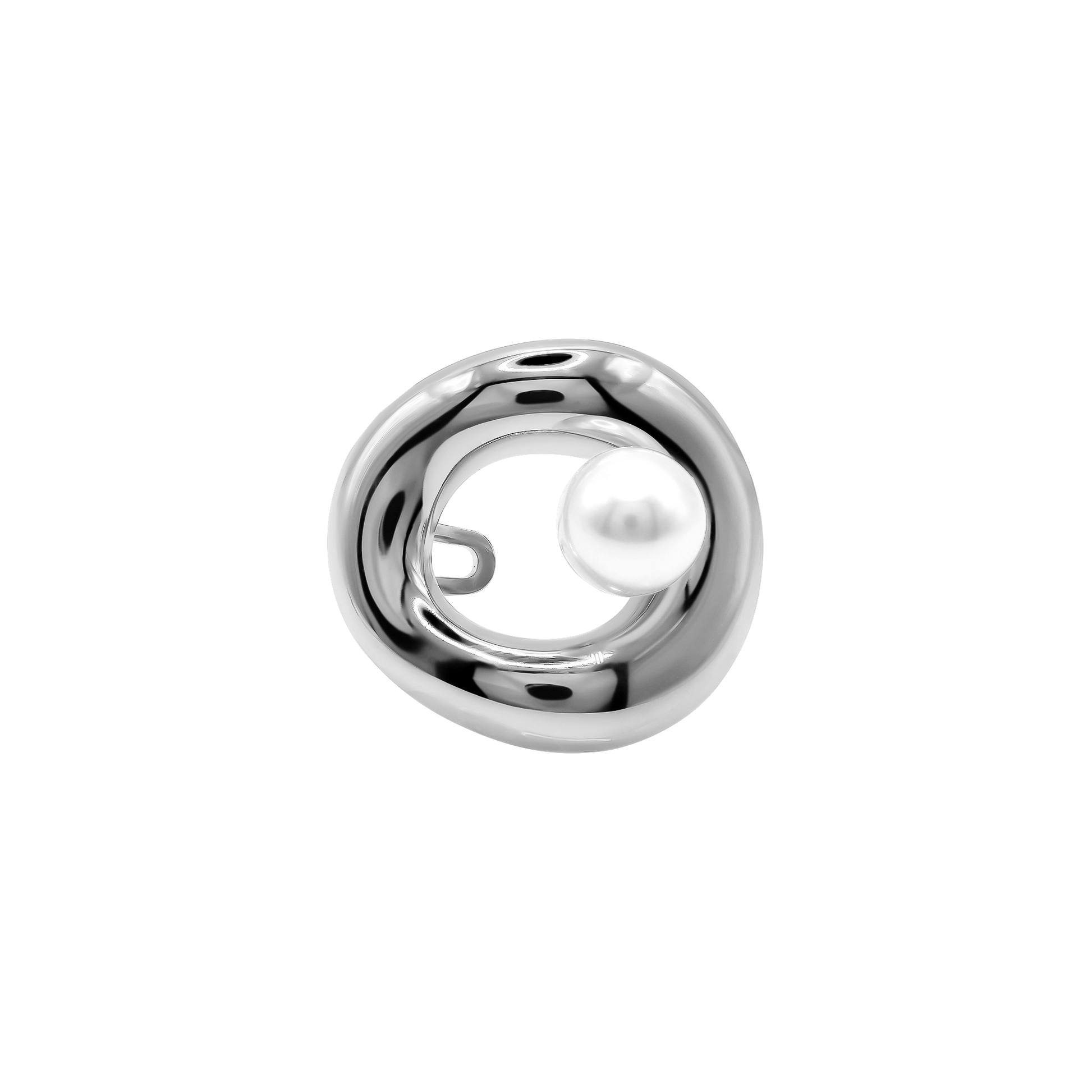 Ring Damen Edelstahl Aveline in Silber mit weißer Perle - Produktbild