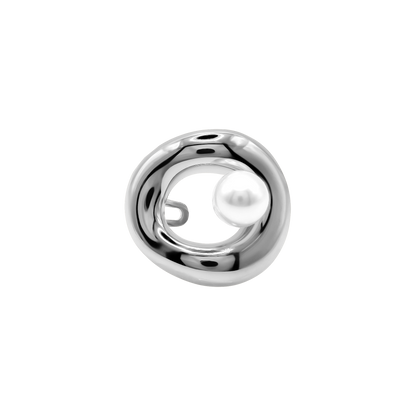 Ring Damen Edelstahl Aveline in Silber mit weißer Perle - Produktbild