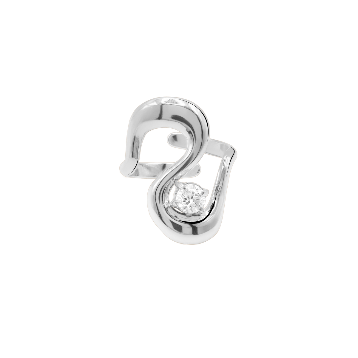 Ring Damen Edelstahl Arife in Silber mit weißem Stein - Produktbild