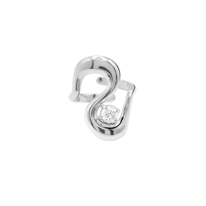 Ring Damen Edelstahl Arife in Silber mit weißem Stein - Produktbild