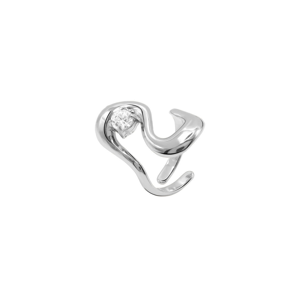 Ring Damen Edelstahl Arife Silber - Seitenansicht im Detail