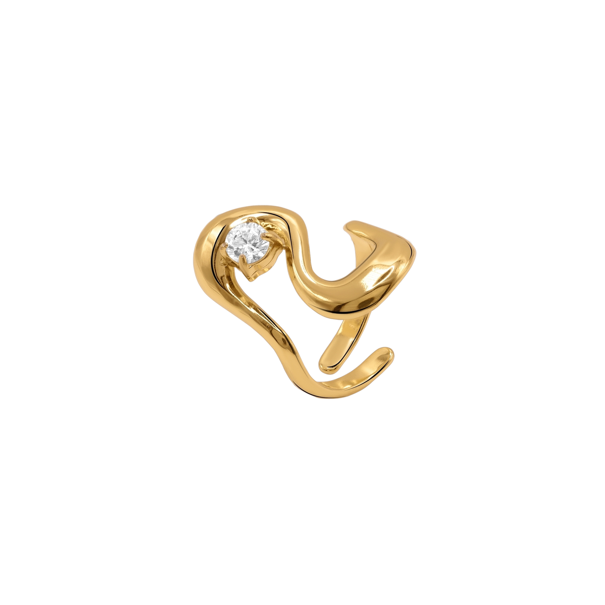 Ring Damen Edelstahl Arife Gold - Seitenansicht im Detail