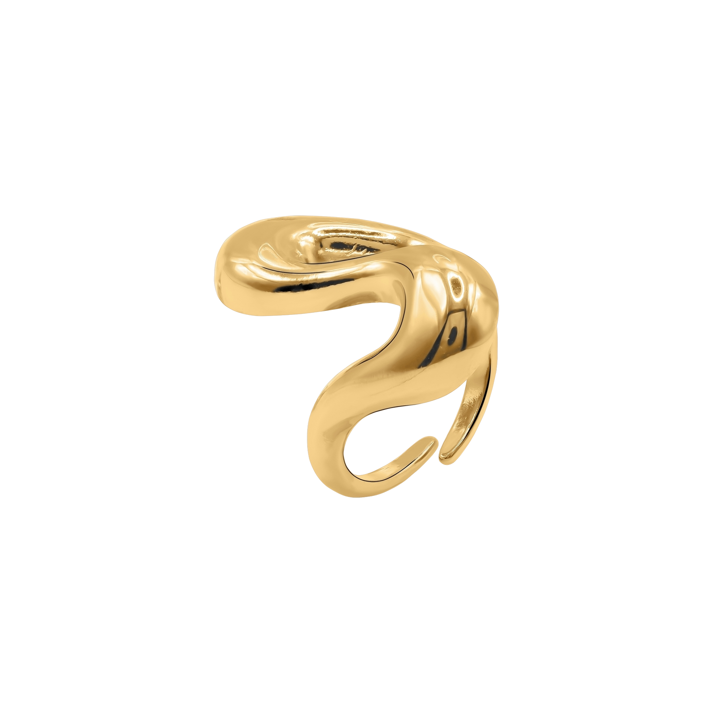 Ring Damen Edelstahl Cyra in Gold - Seitenansicht im Detail