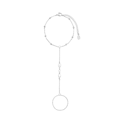 Handkette Damen Edelstahl Maite in Silber mit weißen Zirkonia