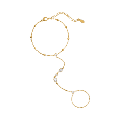 Handkette Damen Edelstahl Maite Gold Karabinerverschluss im Detail