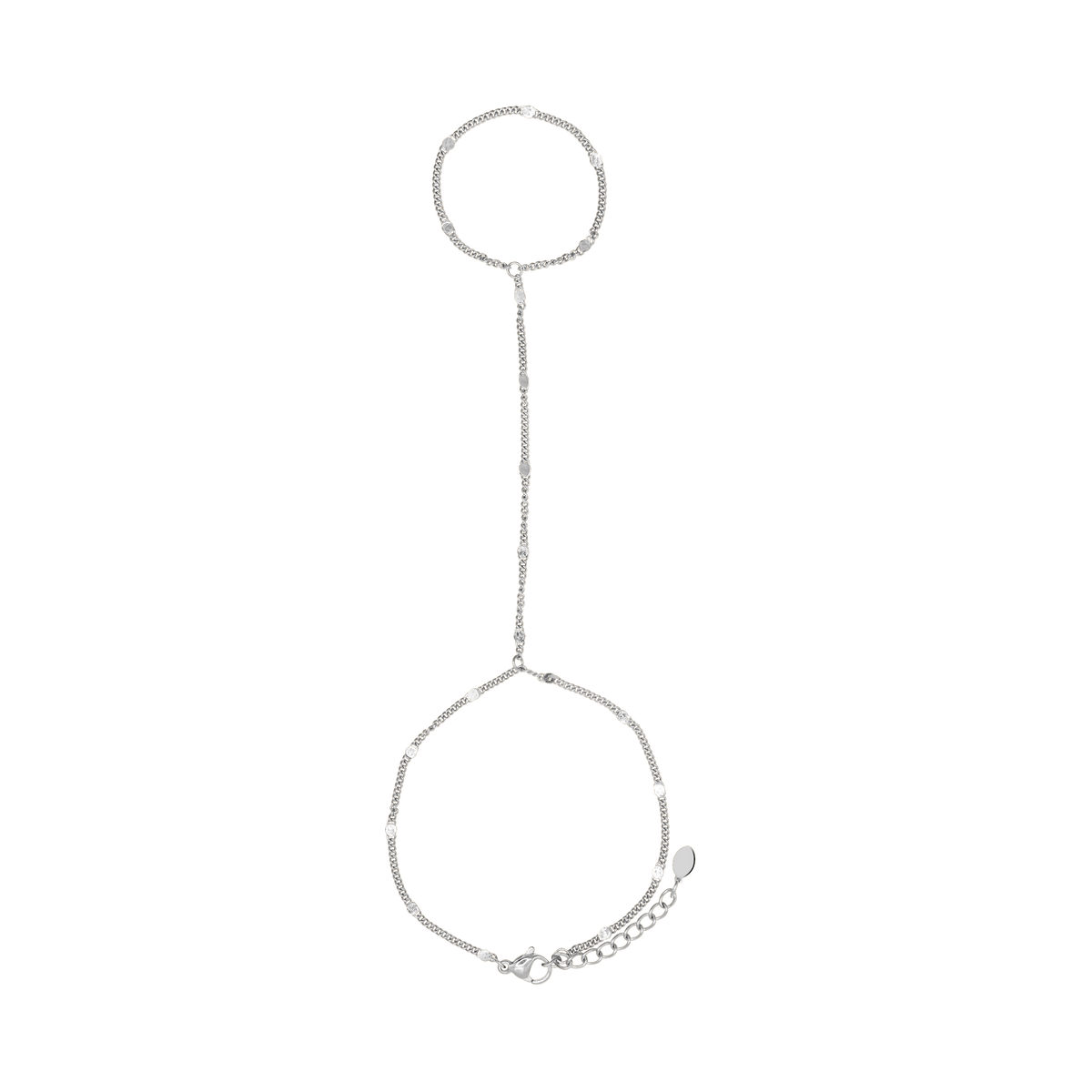Handkette Damen Edelstahl Blythe Silber Karabinerverschluss im Detail
