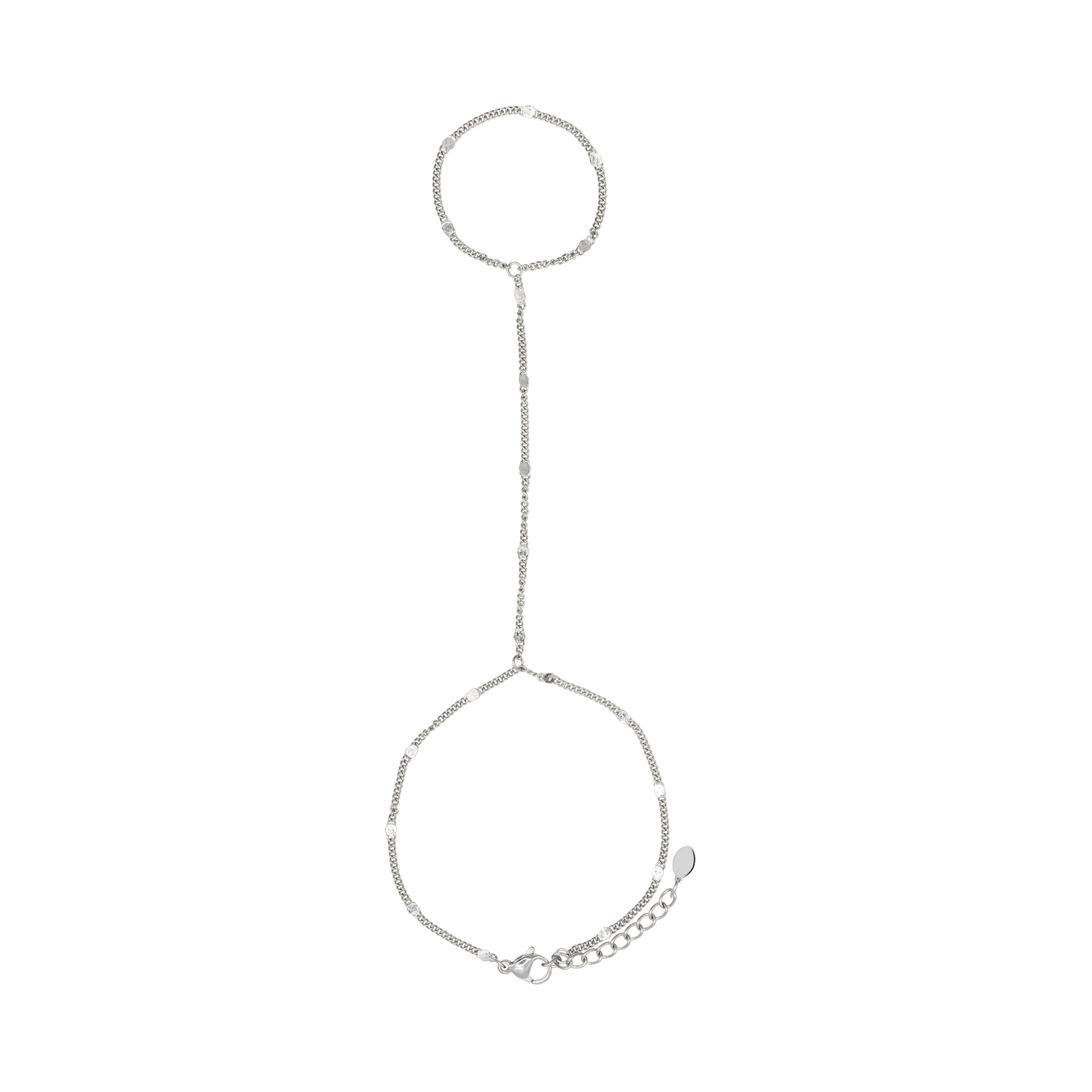 Handkette Damen Edelstahl Blythe Silber Karabinerverschluss im Detail