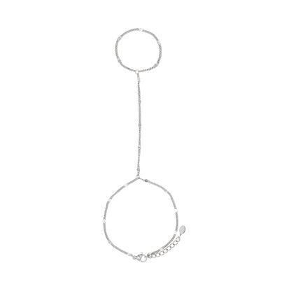 Handkette Damen Edelstahl Blythe Silber Karabinerverschluss im Detail