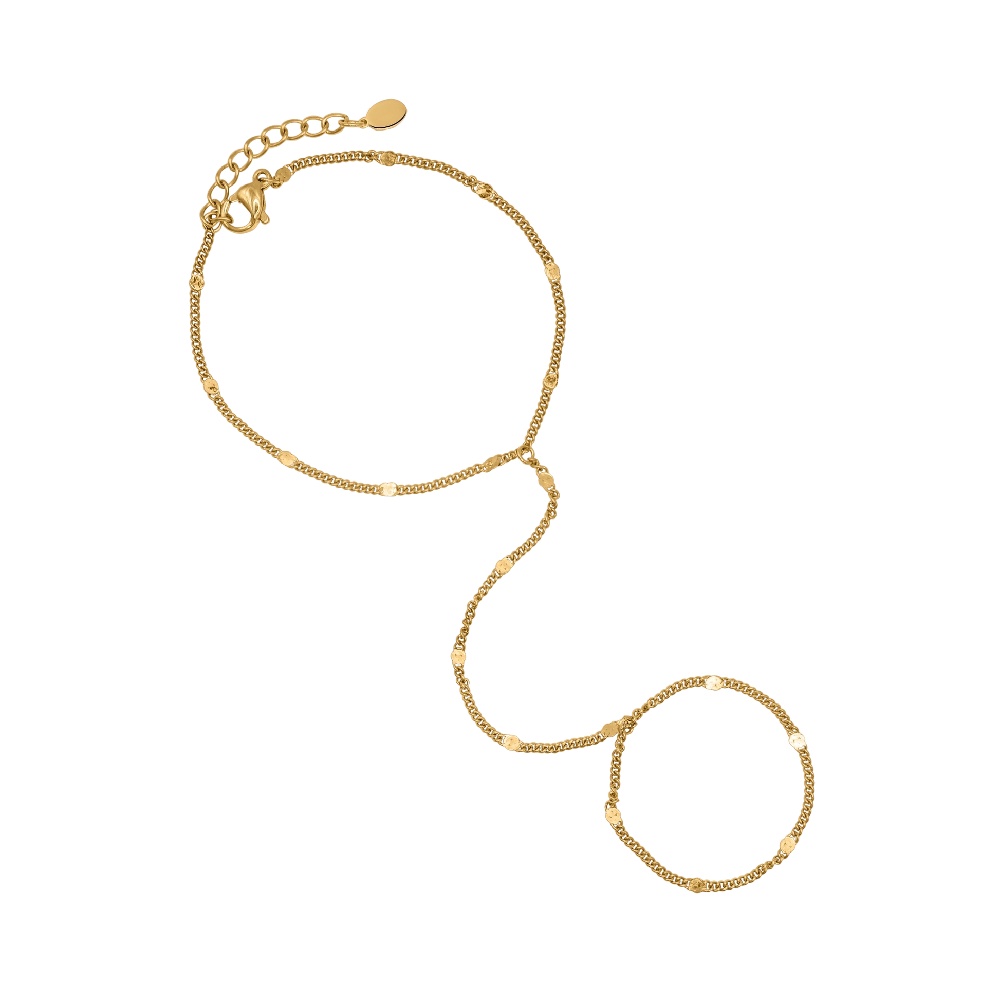 Handkette Damen Edelstahl Blythe Gold Karabinerverschluss im Detail
