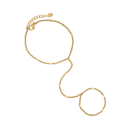 Handkette Damen Edelstahl Blythe Gold Karabinerverschluss im Detail