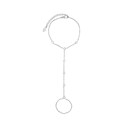 Handkette Damen Edelstahl Poppy in Silber mit symmetrischen Zirkonia