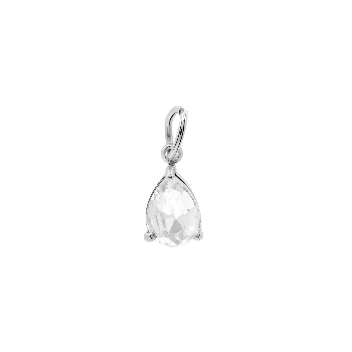 Charm Damen Edelstahl Malys in Silber mit weißem Stein