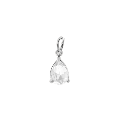 Charm Damen Edelstahl Malys in Silber mit weißem Stein