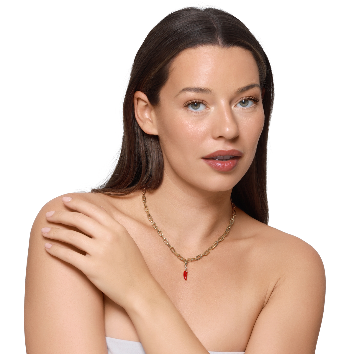Charm Damen Edelstahl Isis in Gold am Model getragen
